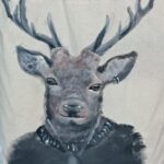 hert schilderij op totebag